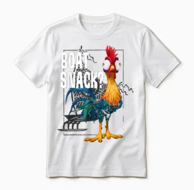 Disney Moana Hei Hei Boat Snack Vintage Style Unisex T-Shirt - White