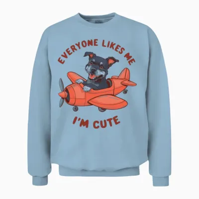 Dog of Wisdom 4 Unisex Sweatshirt - Light Blue
