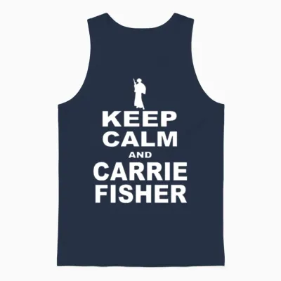 Keep Calm and Carrie Fisher Unisex Tank Top - Navy
