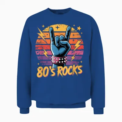 Vintage 80s Rock Bands 80s Party Retro Music Band Unisex Sweatshirt - Royal