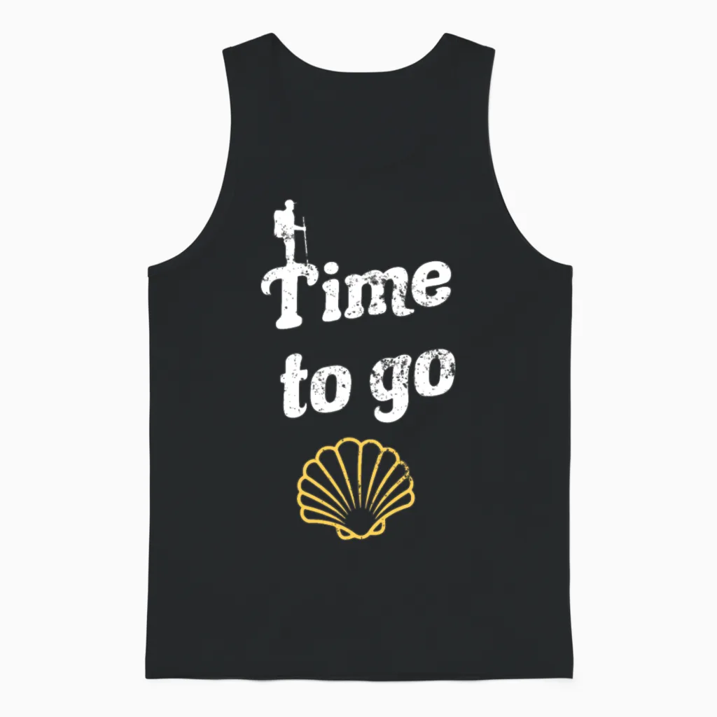 Camino De Santiago Way of St. James Pilgrims Unisex Tank Top in Black