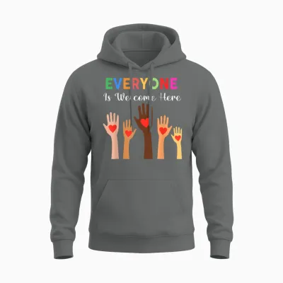 Everyone Is Welcome Here Idaho Teacher Unisex Hoodie - Graphite Heather