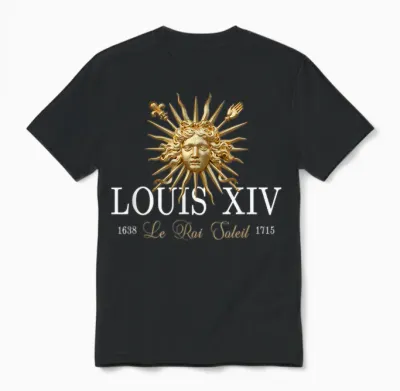 Louis Xiv King of France the Sun King 1638-1715 T-Shirt, Black, S Unisex T-Shirt - Black