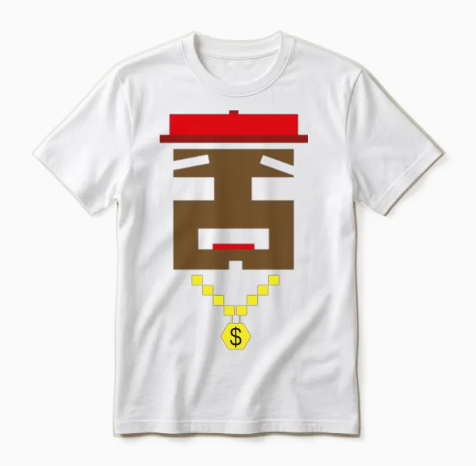 Retro Gangster Rapper Unisex T-Shirt in White