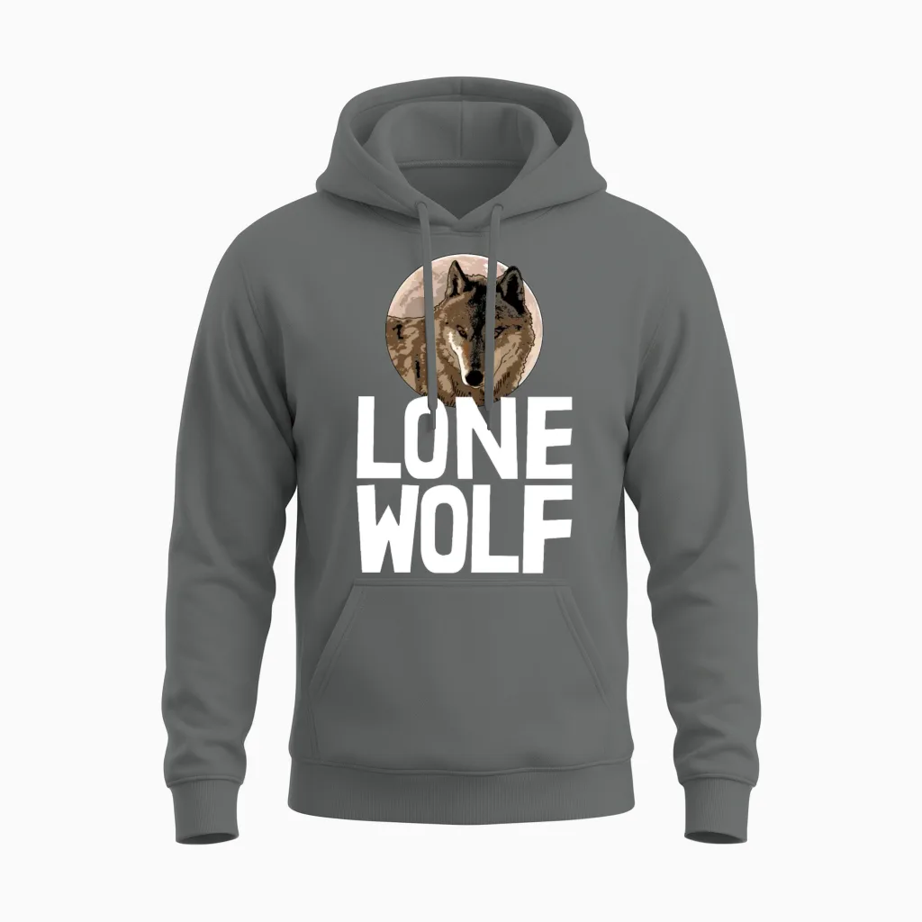 Lone Wolf - Wildlife Unisex Hoodie in Graphite Heather