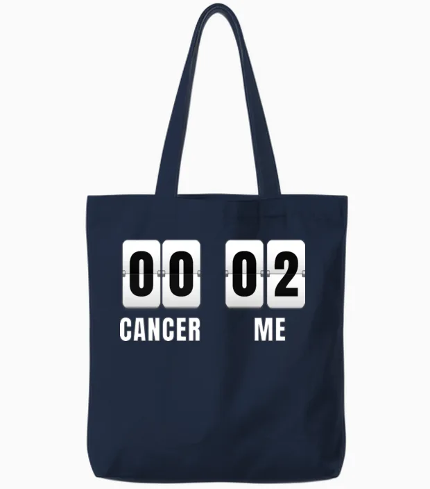 Two Time Cancer Survivor Awareness Tote Bags in Navy