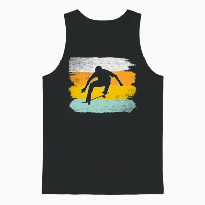 Skating Retro Unisex Tank Top - Black