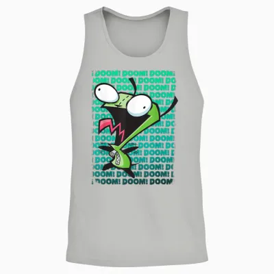 Nickelodeon Invader Zim Gir Impending Doom Song T-Shirt Small Unisex Tank Top - Ash