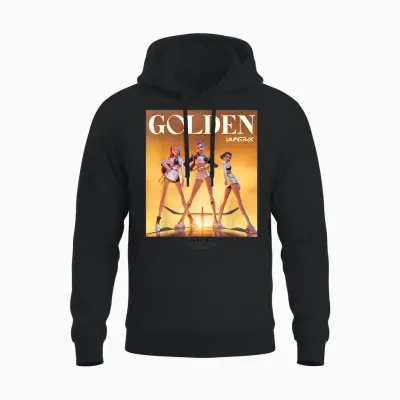Kpop Demon Hunters Huntrix Golden Unisex Hoodie - Black
