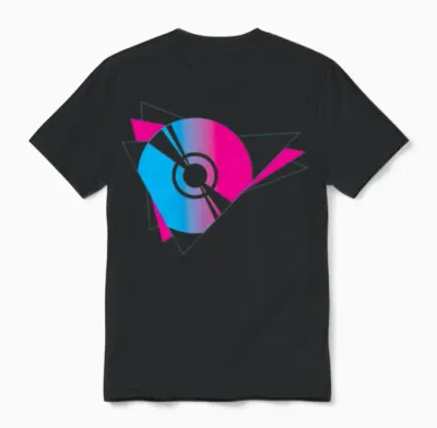 Retro 90s Compact Disc Unisex T-Shirt - Black