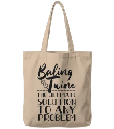 Baling Twine the Solution to Any Problem Farmer Li Tote Bags - Natural
