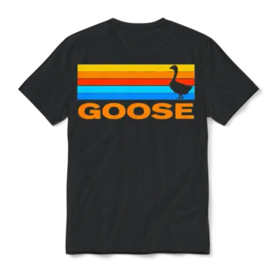 Goose Inspired Retro Unisex T-Shirt - Black