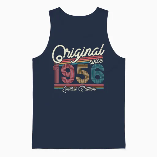 Vintage 1956 Anniversary Retro Unisex Tank Top in Navy