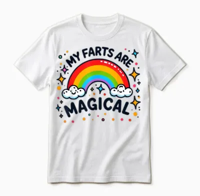 My Farts Are Magical Funny Peinlich Bunt Regenbogen Unisex T-Shirt - White