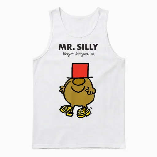 Mr. Men Mr. Silly Unisex Tank Top in White