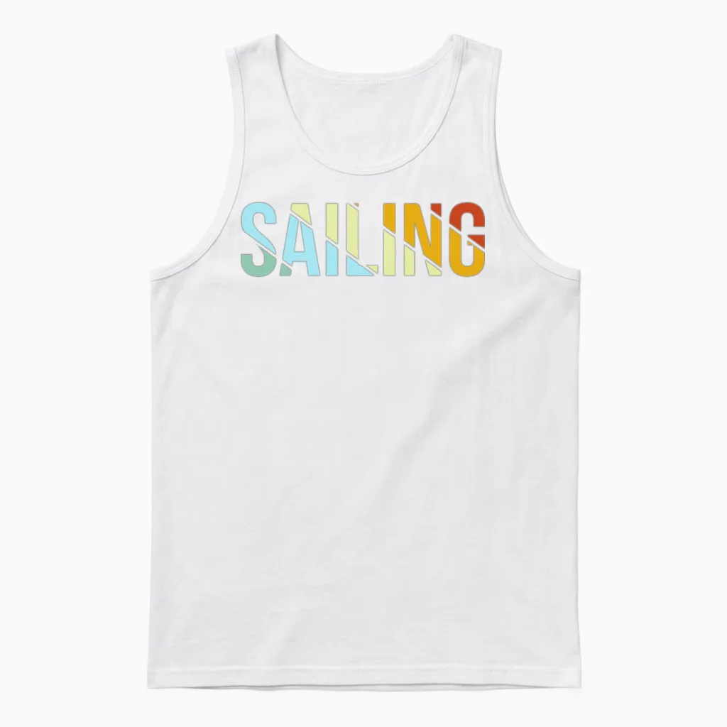 Sailing Retro Unisex Tank Top - White