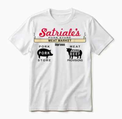 The Sopranos Satriale's Classic Meat Market Graphic Apparel Unisex T-Shirt - White