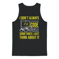 Funny Coding Coder — Programmers & It Gift Unisex Tank Top - Black – 1
