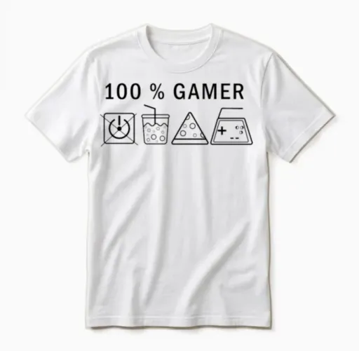 100 % Gamer for Only Gamer Fun Unisex T-Shirt in White