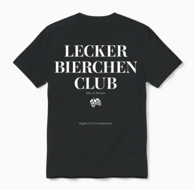 Lecker Bierchen Club. Hopfen Malz Zusammenhalt Lustiges Bier Unisex T-Shirt - Black
