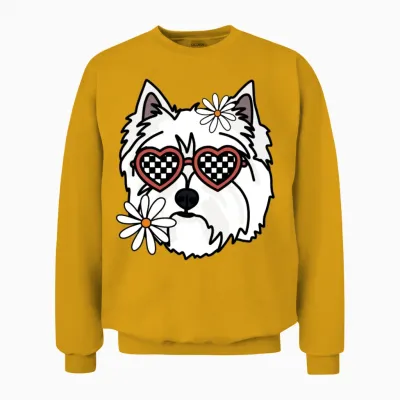 Westie Retro Dog Unisex Sweatshirt - Gold