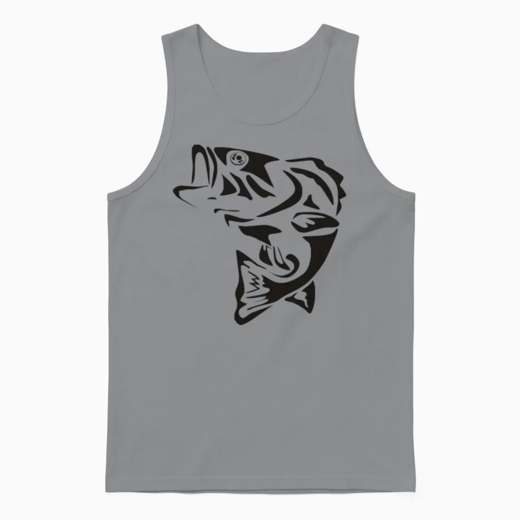 Fish Bone Tattoo Funny Unisex Tank Top in Sport Grey