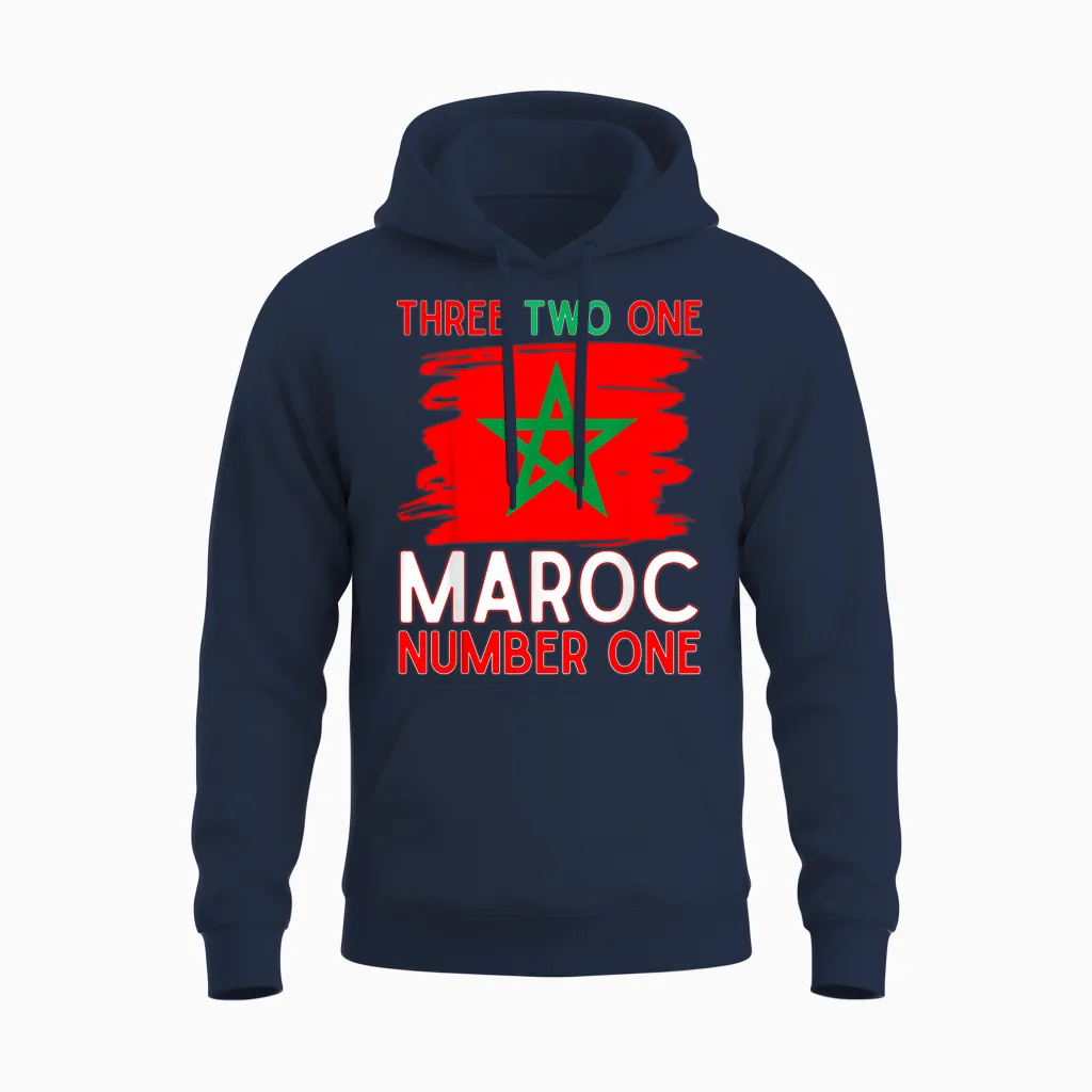 Drapeau Du Maroc Supporter De Football Marocain Pour Homme, Femme, Enfant Unisex Hoodie in Navy