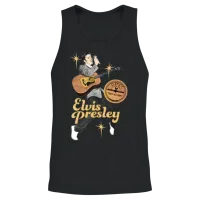 Elvis Presley with Guitar and Microphone Unisex Tank Top - Black – 2