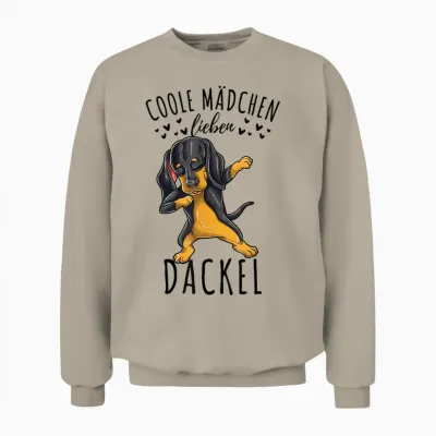 Coole Mädchen Lieben Dackel Unisex Sweatshirt - Sand