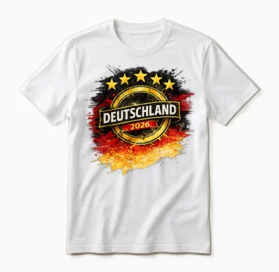 Deutschland 2026 Fünfter Stern Fanmotiv Unisex T-Shirt - White