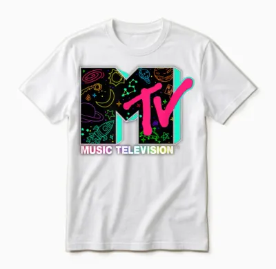 Mademark X Mtv - Music Television - Intergalactic Unisex T-Shirt - White