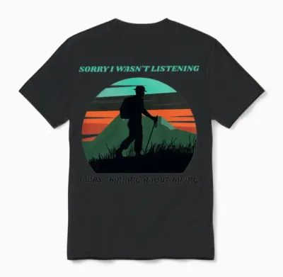 Thinking About Hiking - Hiking Unisex T-Shirt - Black
