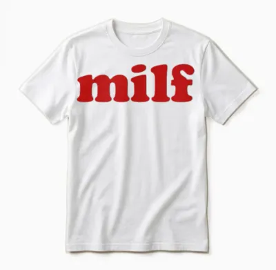 Milf Y2k Aesthetic T-Shirt, White, S Unisex T-Shirt - White
