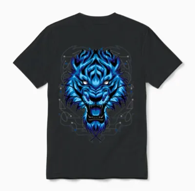 Tiger Head Retro Unisex T-Shirt - Black