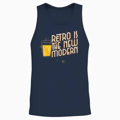 Retro Is the New Modern Unisex Tank Top - Navy