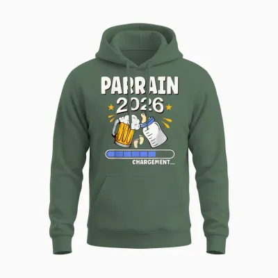 Godfather 2026 Loading Announcement Pregnancy Future Dad Unisex Hoodie - Military Green