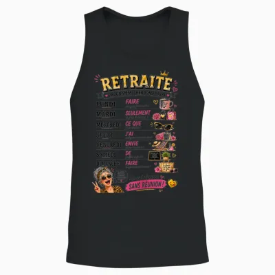 Retired Gift Woman Funny Retirement Weekly Program Unisex Tank Top - Black