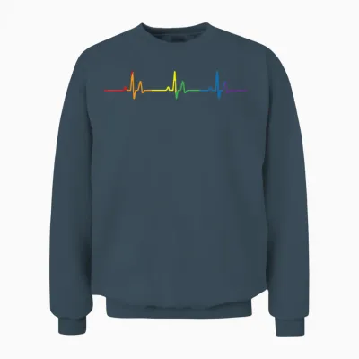 Homosexueller Herzschlag Pride Rainbow Queer Gay Lesbisch Lgbtq Unisex Sweatshirt - Dark Heather