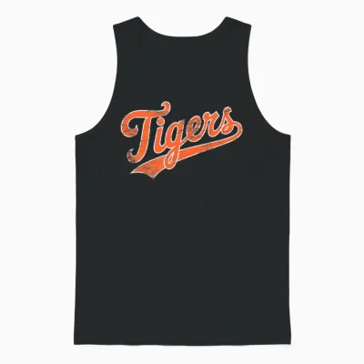 Throwback Retro Tigers Unisex Tank Top - Black