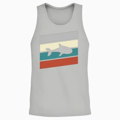 Fish Retro Unisex Tank Top - Ash