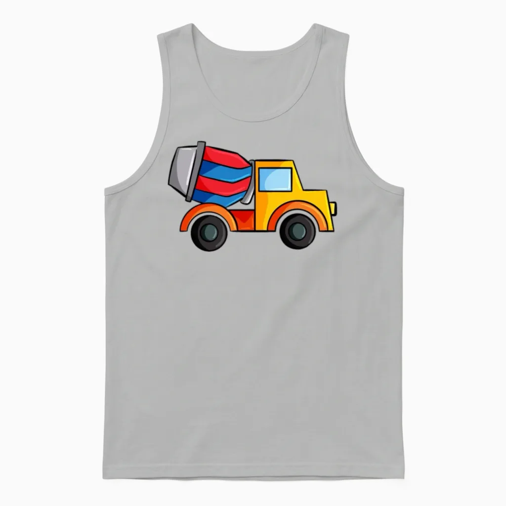Construction Site Concrete Mixer Unisex Tank Top in Ash