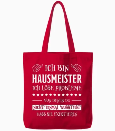 Hausmeister Funny Janitorial Tote Bags - Red