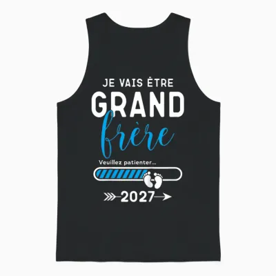 Enfant Futur Grand Frère 2027, Je Vais être Grand Frère 2027 Unisex Tank Top - Black