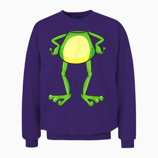 Carnival Frog Costume Fancy Dress T-Shirt, Green Unisex Sweatshirt - Purple
