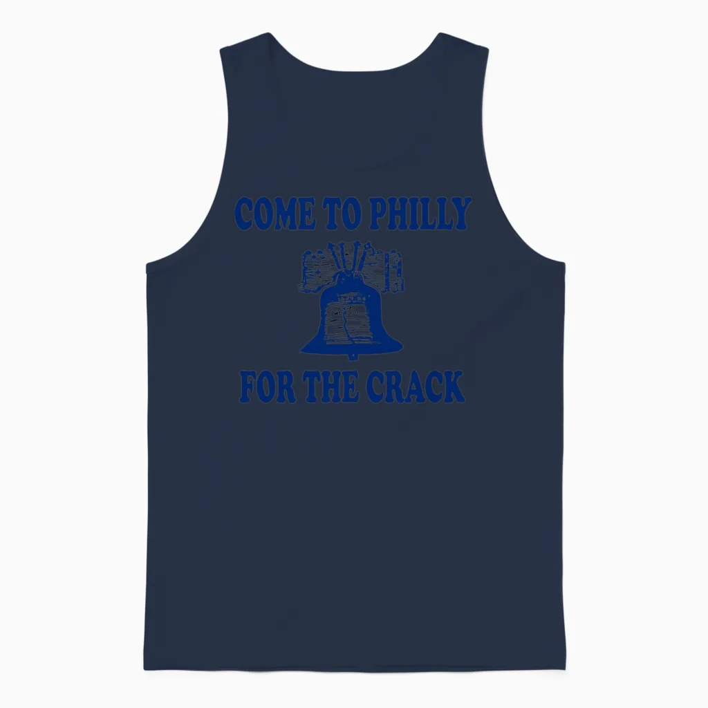 Come to Philly for the Crack Unisex Tank Top in Navy