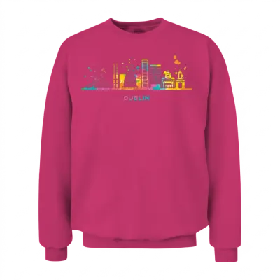 Dubliner Skyline Dublin Unisex Sweatshirt - Heliconia