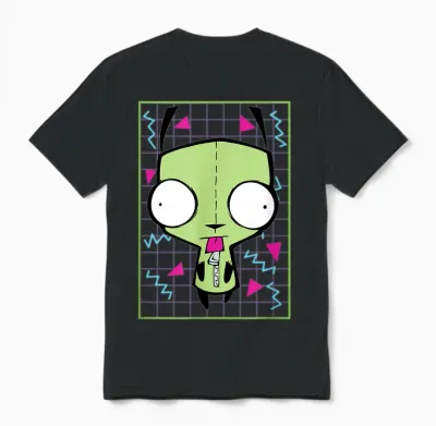 Invader Zim - Gir 90s Grid Unisex T-Shirt - Black
