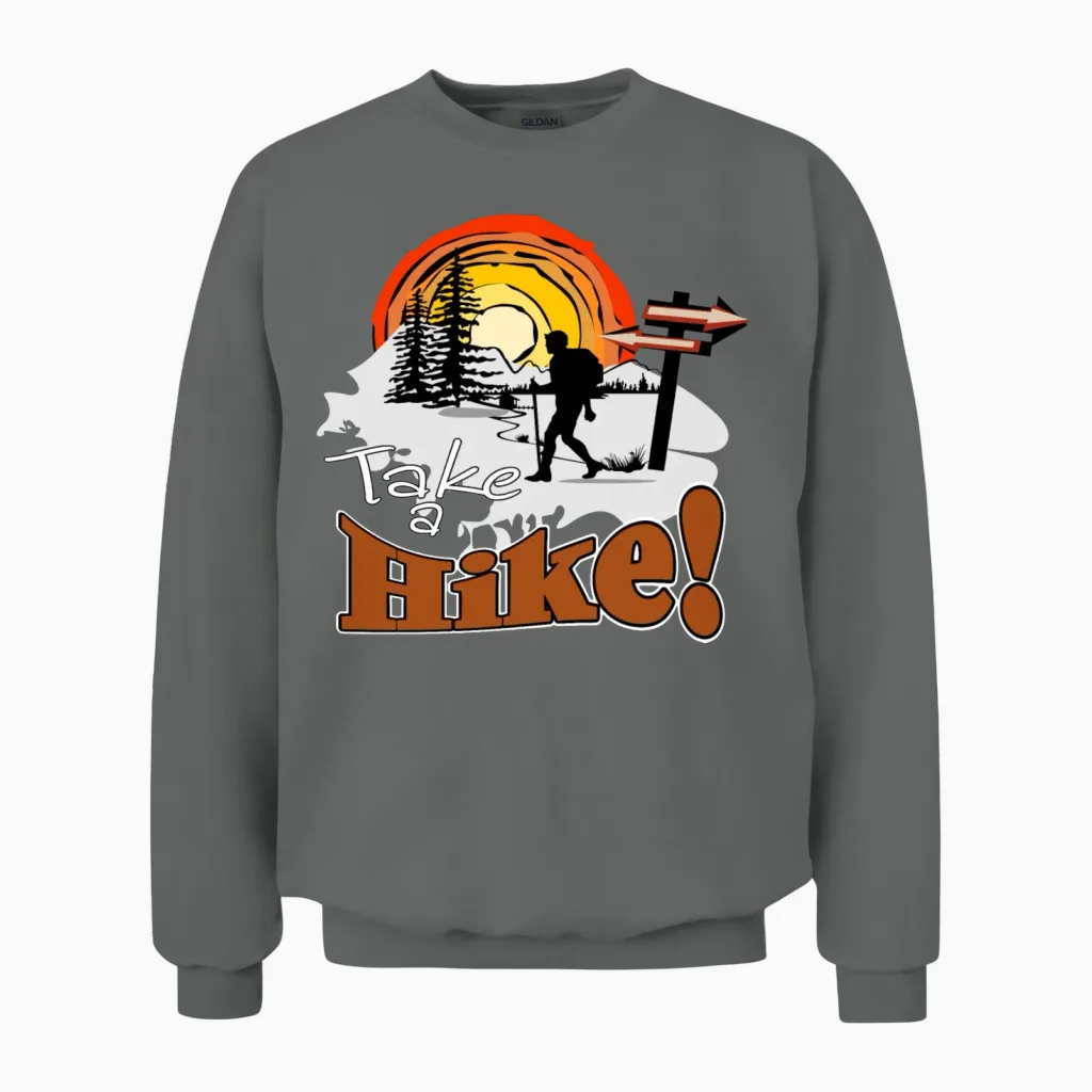 Take a Hike - Hiking & Outdoors Unisex Sweatshirt in Graphite Heather
