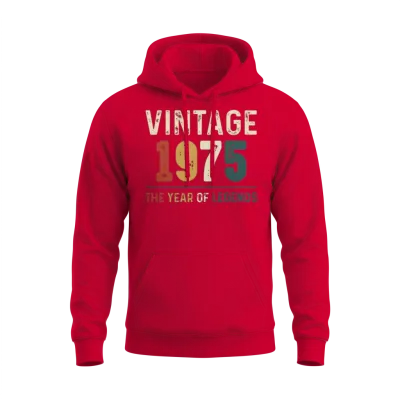 49 Years Old Vintage 1974 49th Birthday Gifts Unisex Hoodie - Red