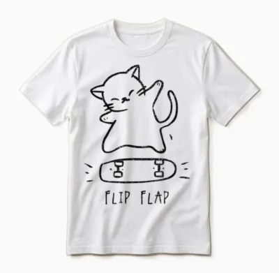 Hip Hop Cat Y2k Vintage Hipster Retro Edgy Streetwear Cat T-Shirt, Gray Unisex T-Shirt - White